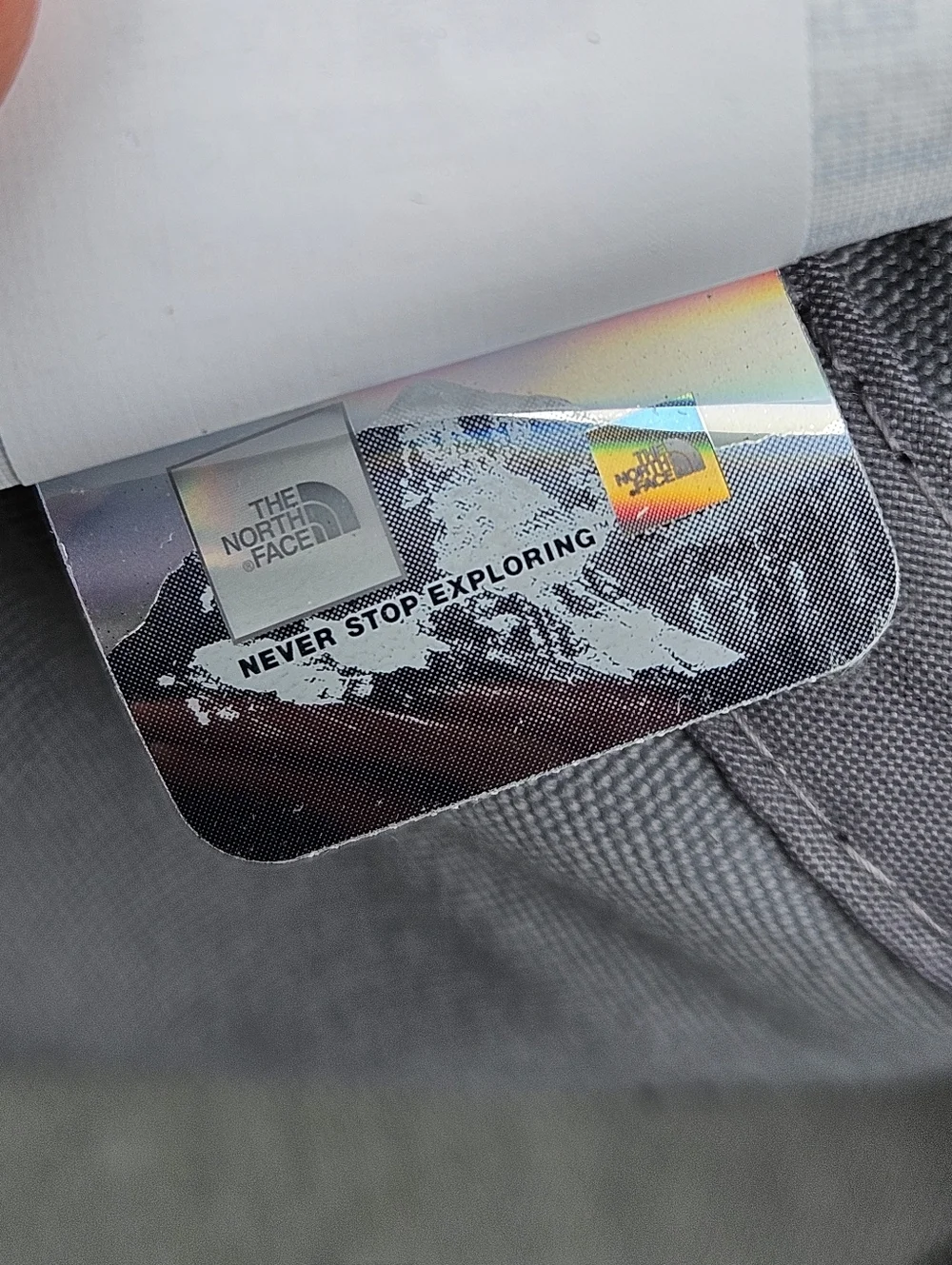 North Face Gray Logo Hat Cap Strap Back Outdoor Hiking Classic Unisex OS EUC